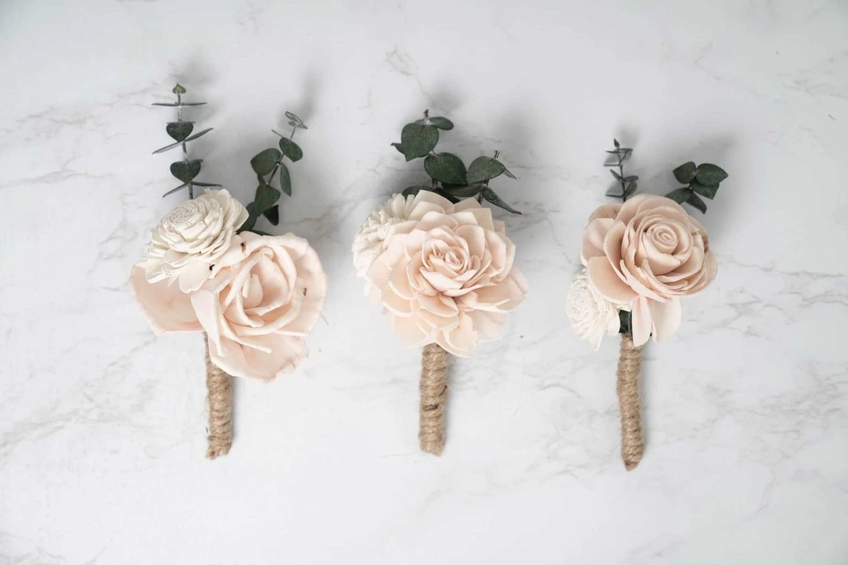 Blush Beauty Boutonniere (Set Of 3) 4 Blush Beauty Boutonniere (Set Of 3) - Image 2