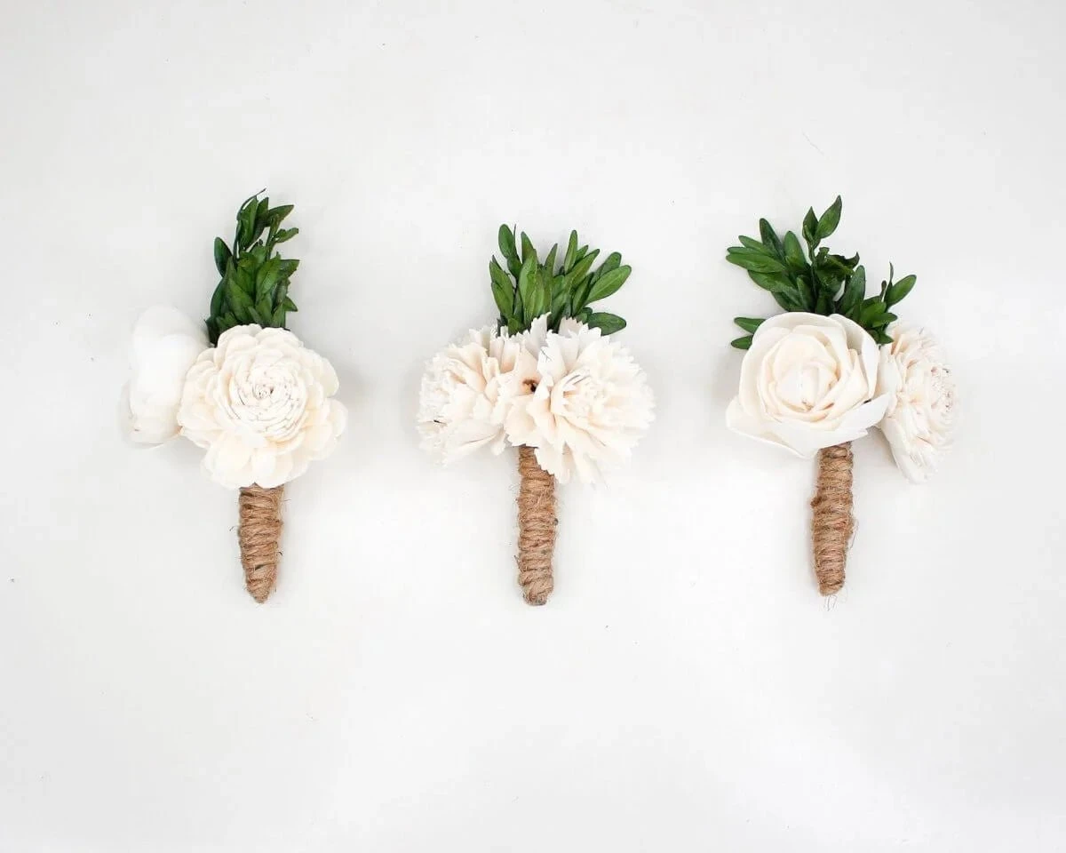 Boxwood Boutonniere (Set Of 3) 5 Boxwood Boutonniere (Set Of 3) - Image 3