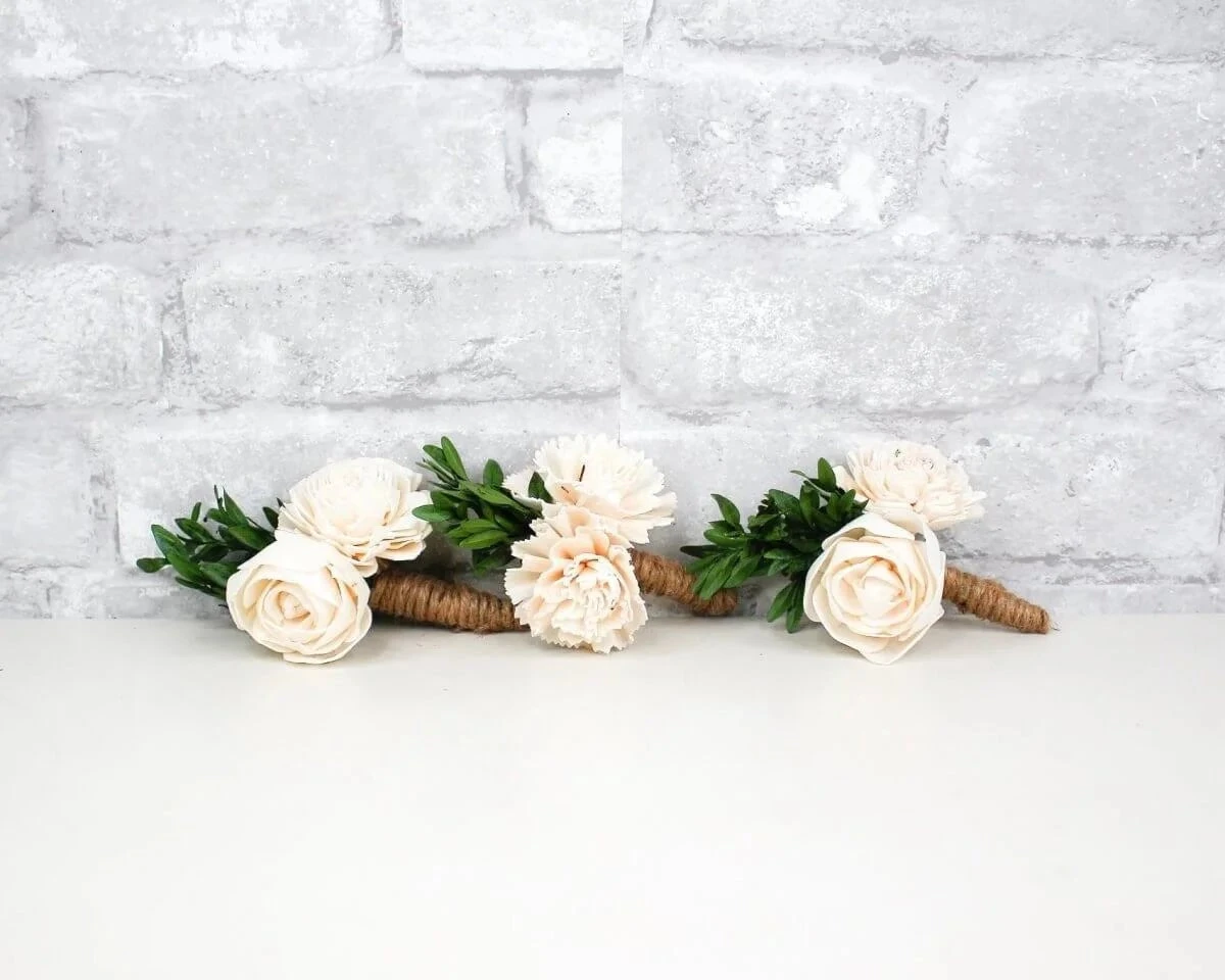 Boxwood Boutonniere (Set Of 3) 3 Boxwood Boutonniere (Set Of 3)