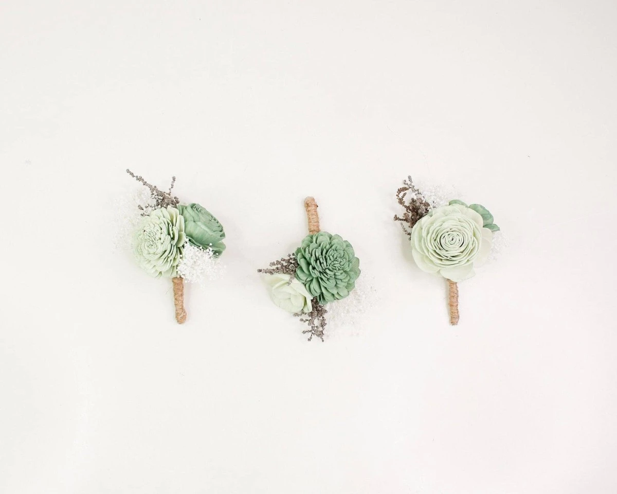 Silver Sage Boutonniere (Set Of 3)* 8 Silver Sage Boutonniere (Set Of 3)* - Image 6